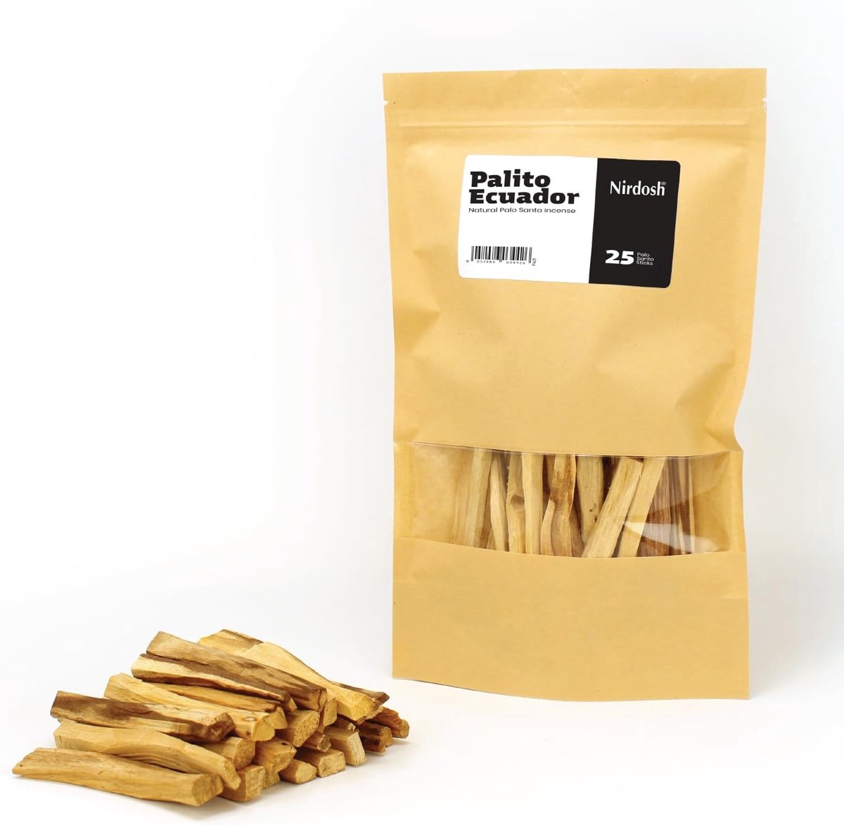 SnelShoppen - Palo Santo Wierook Sticks 10cm - 100% Natuurlijk Hout uit Ecuador - 25 Handgemaakte Wierookstokjes voor Yoga en Meditatie - Bursera Grav