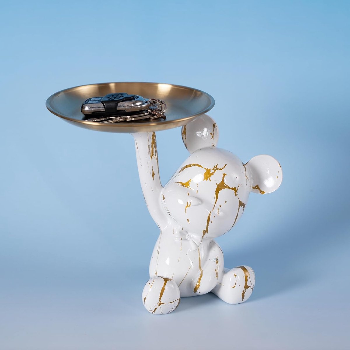 SnelShoppen - Abstracte Beer Beeld, Houtachtige Dier Sculptuur, Resin Home Decoratie, Kunst Figurine Ornament voor Kantoor, Woonkamer, Slaapkamer, Mul