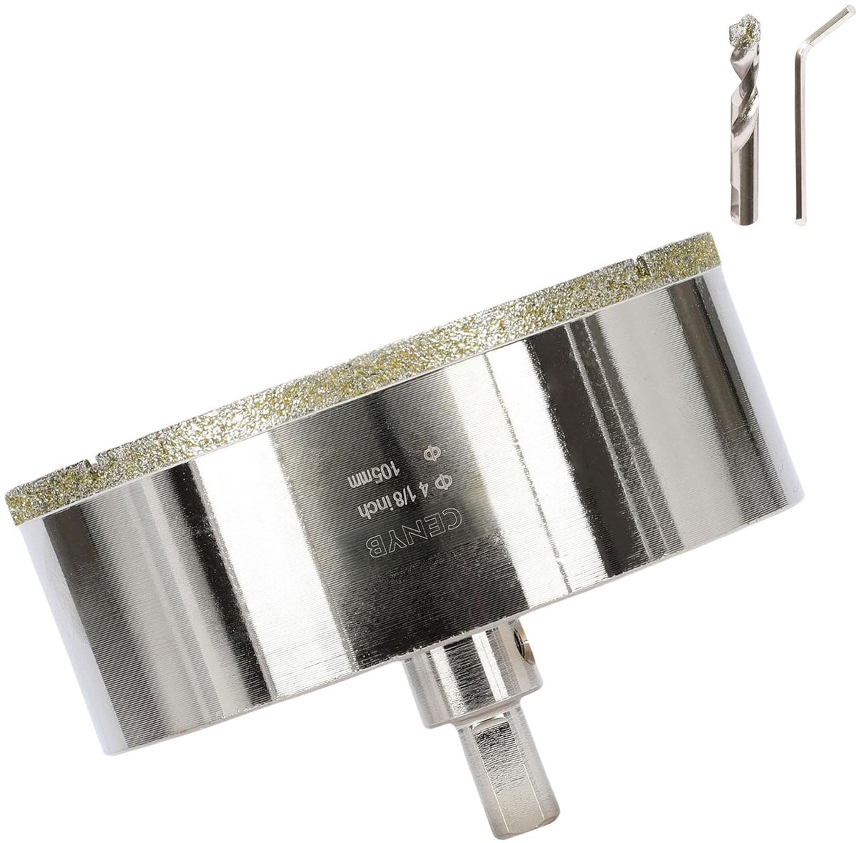SnelShoppen - 4-1/8 inch (105mm) Diamant Borextracteur met Center Boor - Ideaal voor Keramiek, Glas, Marmer, Fiberglas, Graniet en Porselein - Hoogwaa