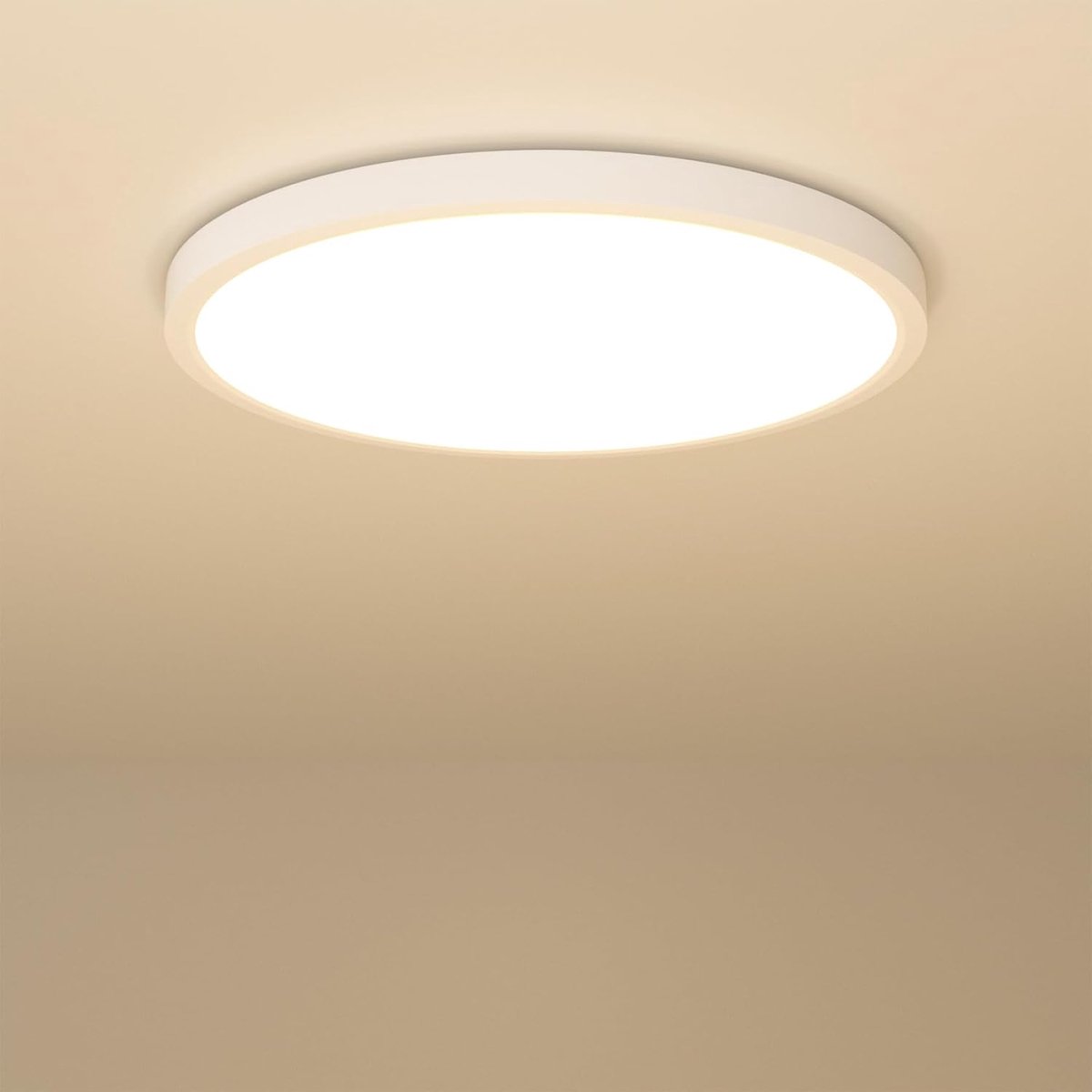 SnelShoppen - Bathroom Lamp 18W LED Plafondlamp, Ultra Dun 1930LM, 4000K Neutraal Wit, Waterdicht IP44, Moderne Domevorm, Ideaal voor Badkamer, Keuken