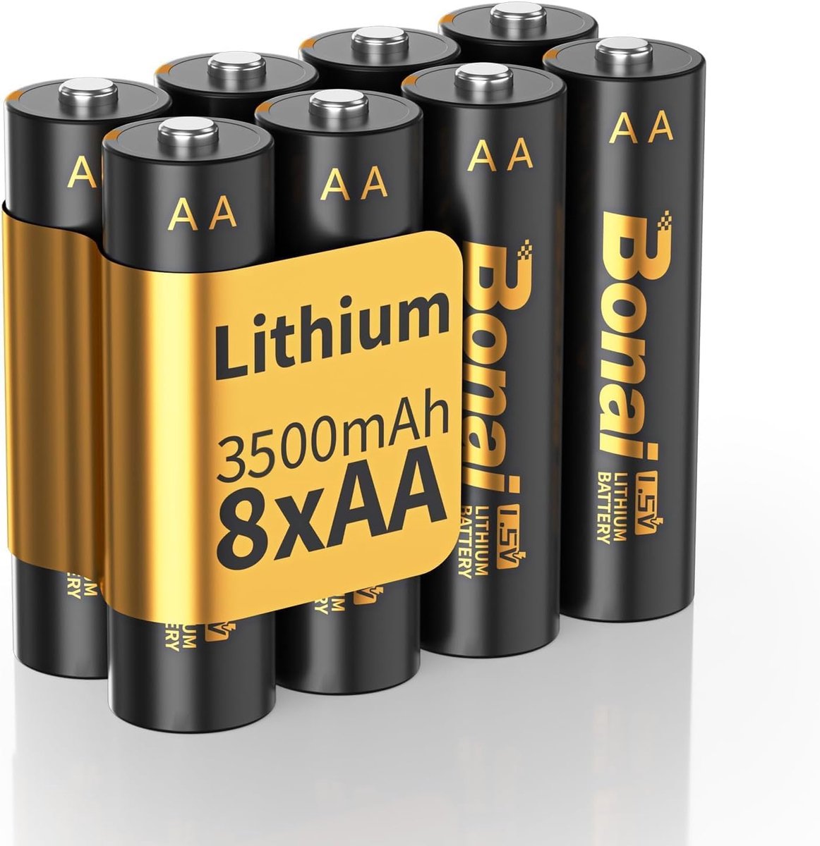 SnelShoppen - Lithium AA Batterijen - 8 Stuks - 3500mAh 1.5V Constante Output - Niet Oplaadbaar - Ideaal voor Camera's, Controllers en Meer