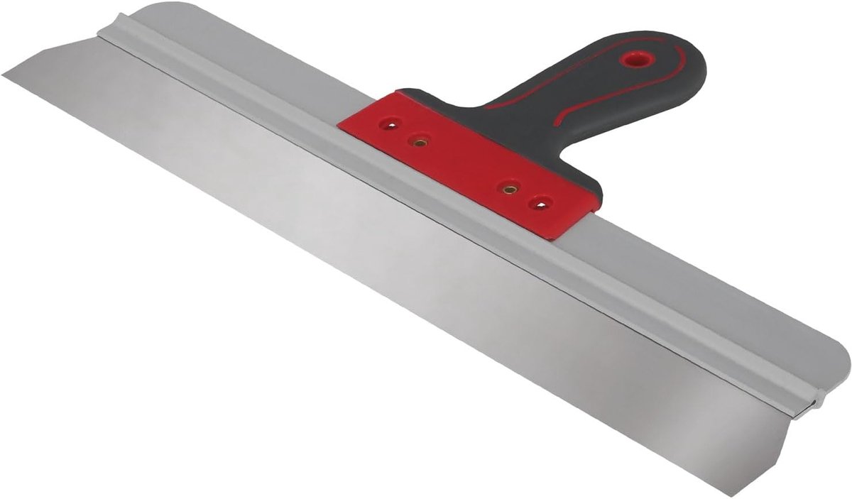 SnelShoppen - RVS platte spatel voor het aanbrengen van voegmiddel, pleister en stucwerk, 450 mm, ergonomische handgreep, ideaal voor klussen in huis