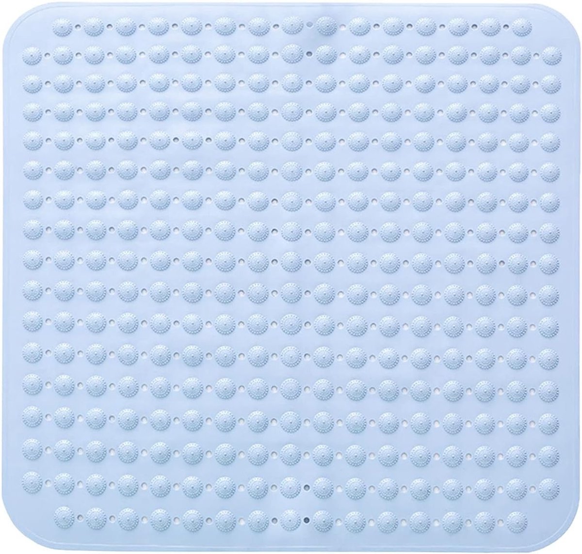 Antislip Douchemattens, Vierkante Mat met Zuignappen, Machinewasbaar, Lichtblauw, 48 x 48 cm, Comfort en Veiligheid in de Badkamer