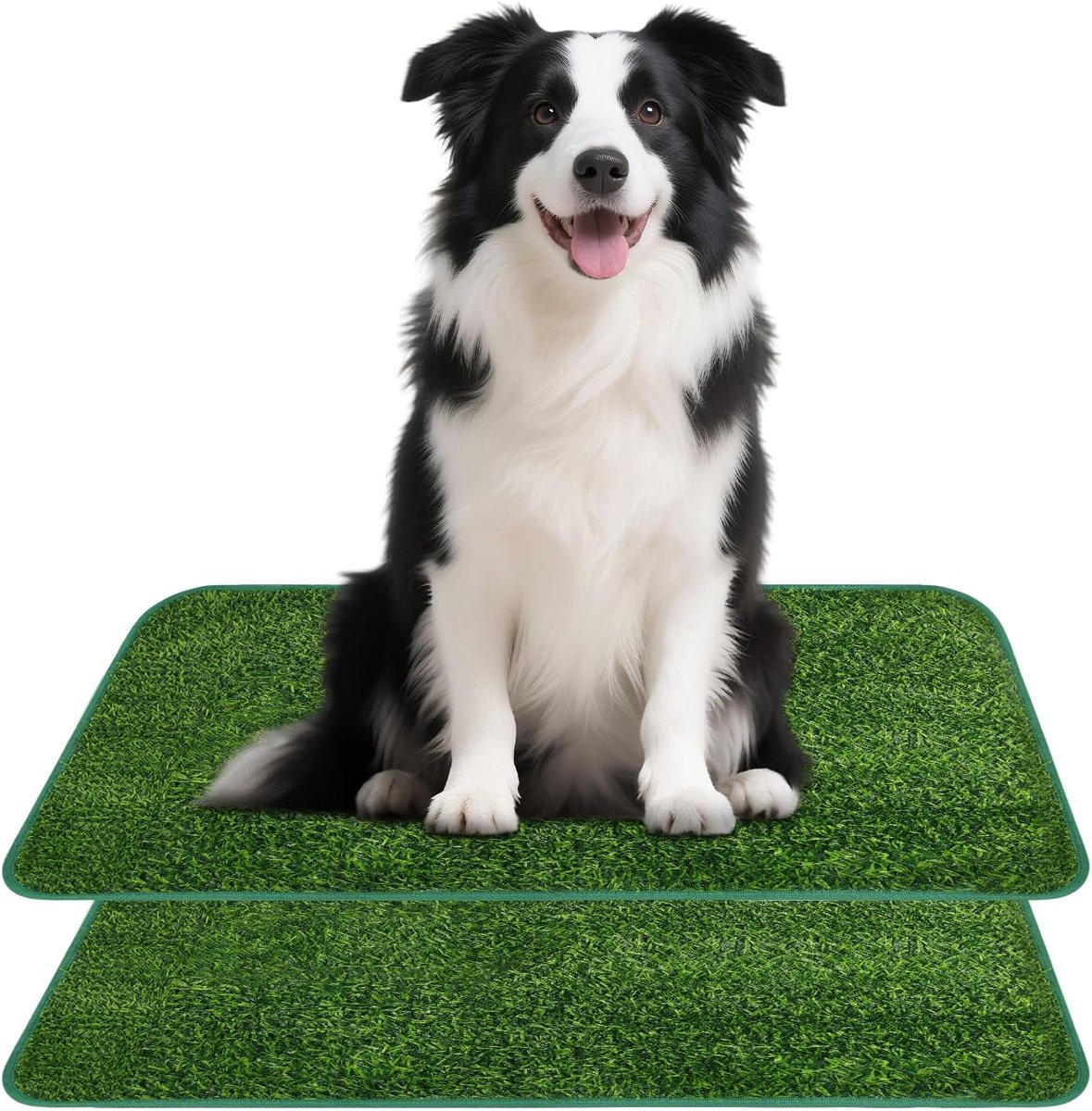 SnelShoppen - AUYAO Hondentoilet, Kunstgras Mat voor Honden, Herbruikbaar, 46 x 58 cm, 2 Stuks, Ideaal voor Binnen en Balkon, Perfect voor Urinetraini