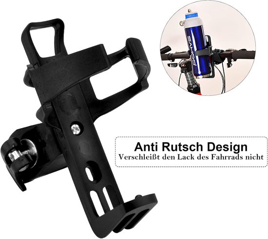 Fleshouder Fiets - Drinkhouder Stuur - Onderweg Drinken - 360 Graden Rotatie - Verstelbaar - Zwart — afbeelding 2