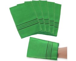 Exfoliërende handschoenen - Aziatische - dubbelzijdige - Koreaanse - scrubben - dode huidcellen verwijderen - douchescrub - Italiaans - 5 stuks - exfoliërende wanten - douche scrubben - handdoek - schrobben - washandje - huidverzorging