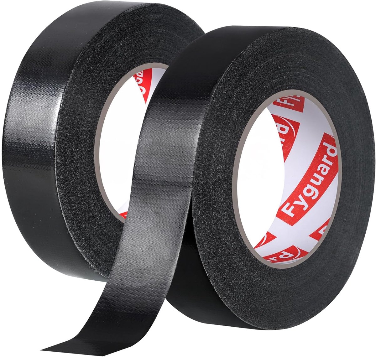 SnelShoppen - 2 Rollen Armoured Tape 25 mm x 50 m Zwart, Waterdichte Reparatietape, Sterke 210 μ Fabric Tape voor Repareren, Bevestigen, Bundelen en S