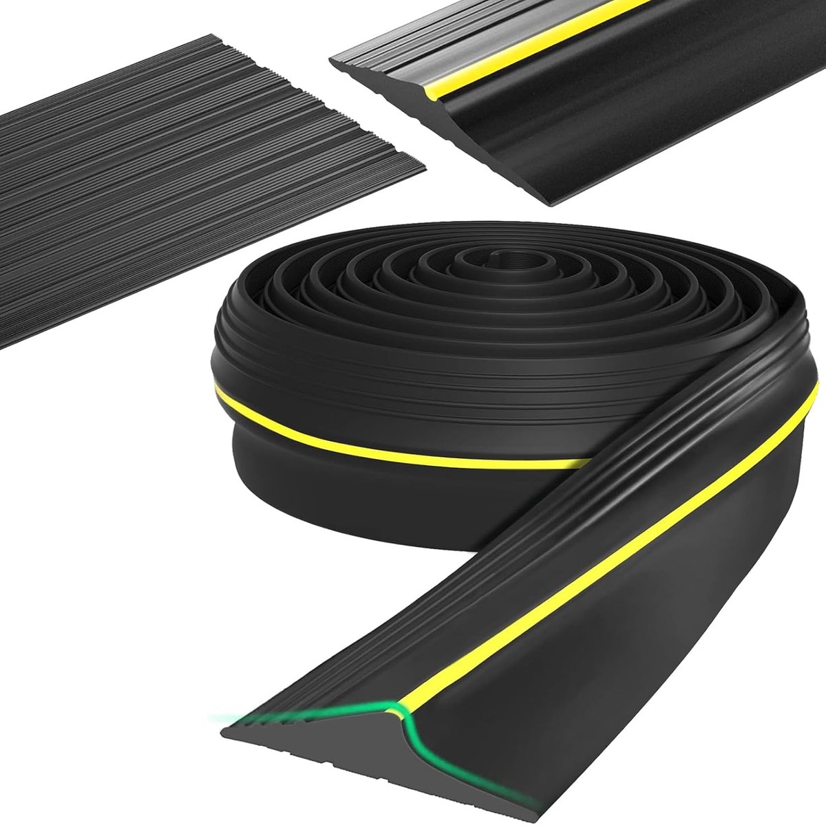 SnelShoppen - Garage Deur Drempel Seal - Universele Rubber DIY Onder Weatherproof Strip voor Schone en Droge Garages (3 Meters, Zwart)