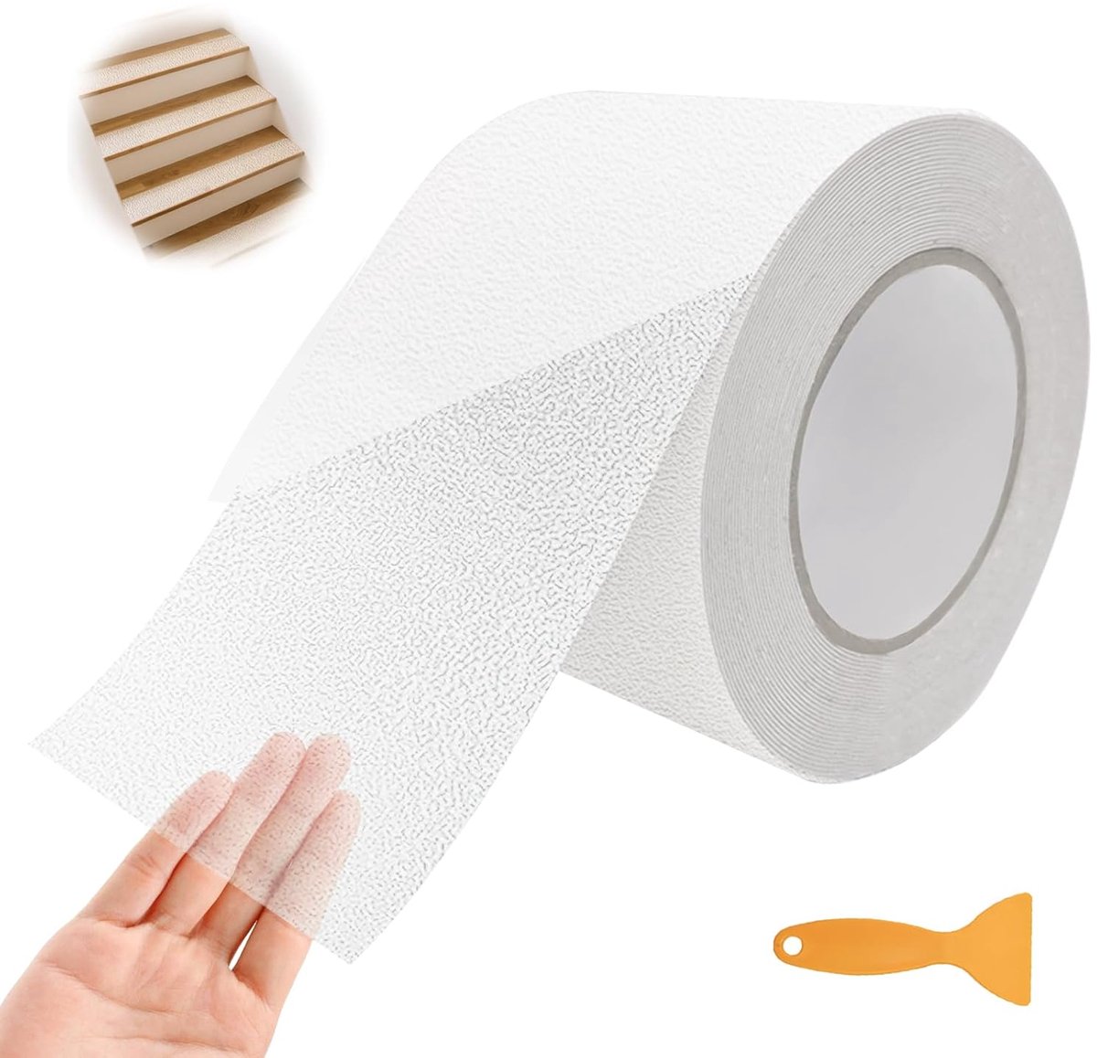 SnelShoppen - Anti-Slip Tape Trap Transparant 10cmx10m Zelfklevend voor Buiten Stairs Waterdicht Anti-Slip Strips Veiligheid voor Ouderen Kinderen Hui