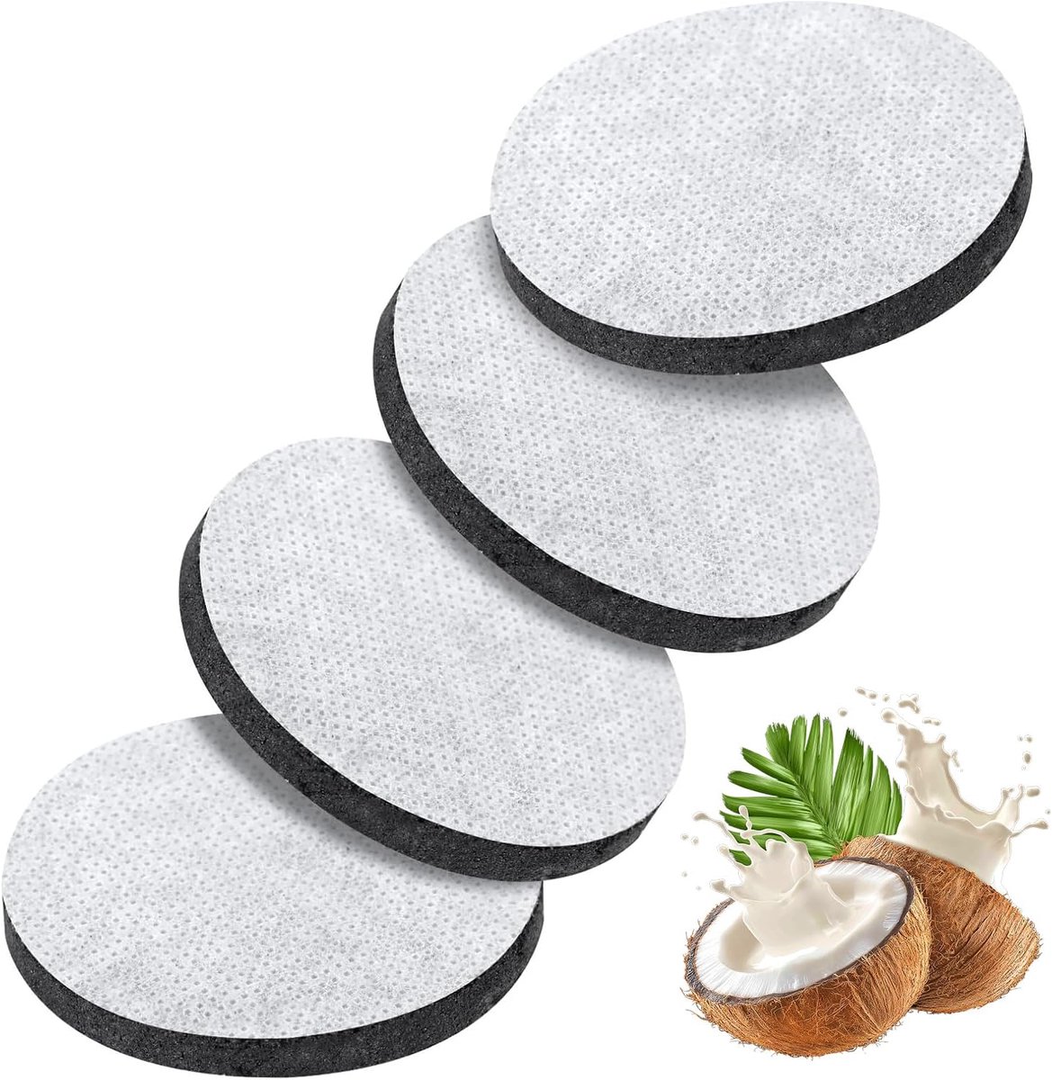 SnelShoppen - 4 Pack Waterfilters voor Brita Fill & Go - Actieve Koolfilter 55mm - Vermindert Chloor & Micropartikelen - Ideaal voor Sportflessen, Car