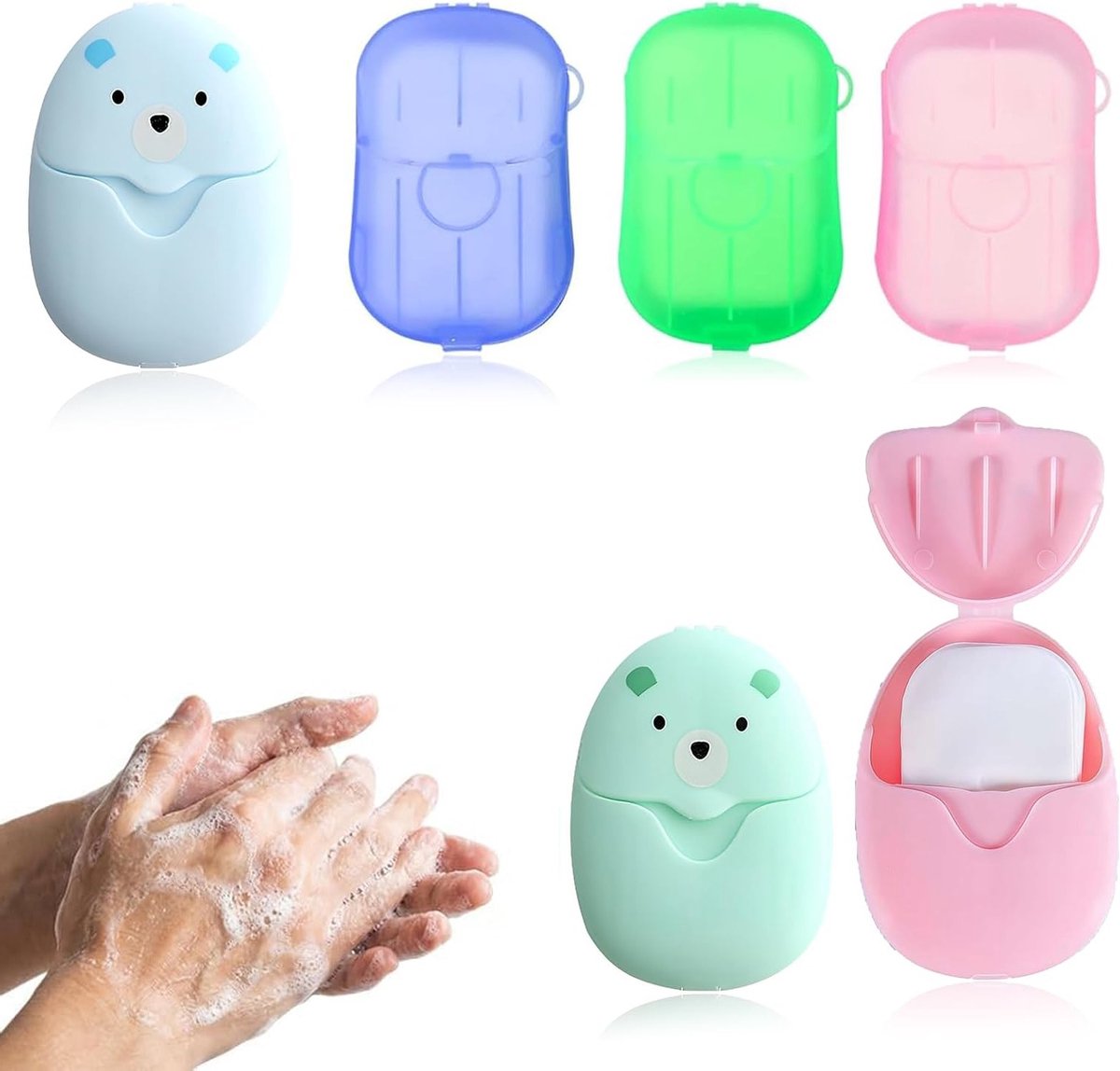 6 Verpakkingen Draagbare Zeepblaadjes voor Reizen en Kamperen, Handwas en Buitenactiviteiten, Ideaal voor Hygiëne en Gemak