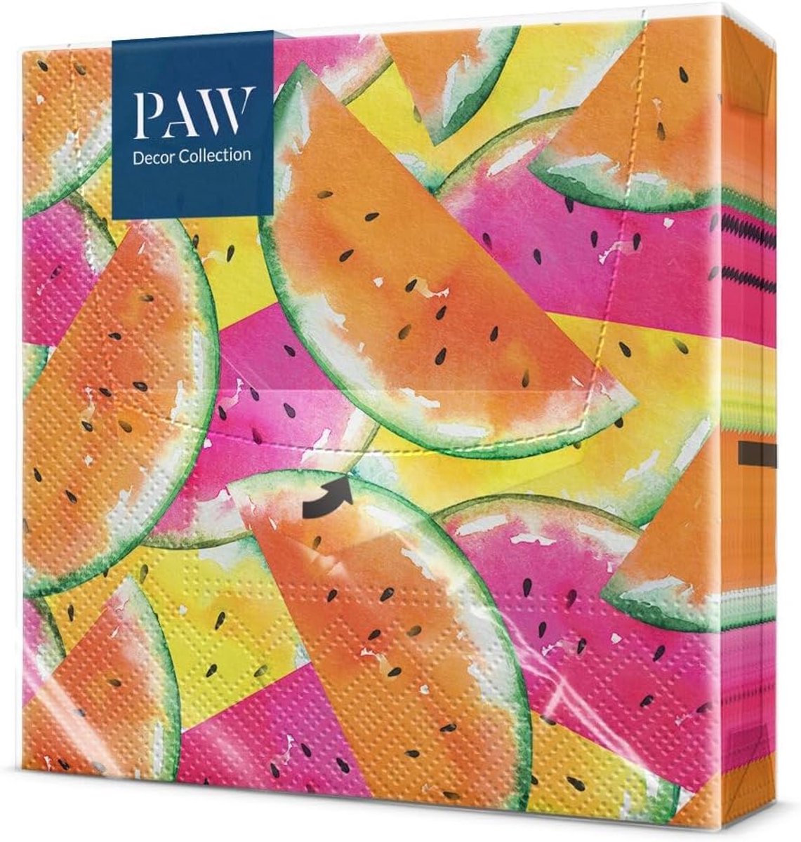 SnelShoppen - Paper Napkins 3 Ply 33x33 cm - 20 Stuks - Kleurrijke Servetten met Watermeloenen - Perfect voor Feesten, Verjaardagen, Bruiloften en Com