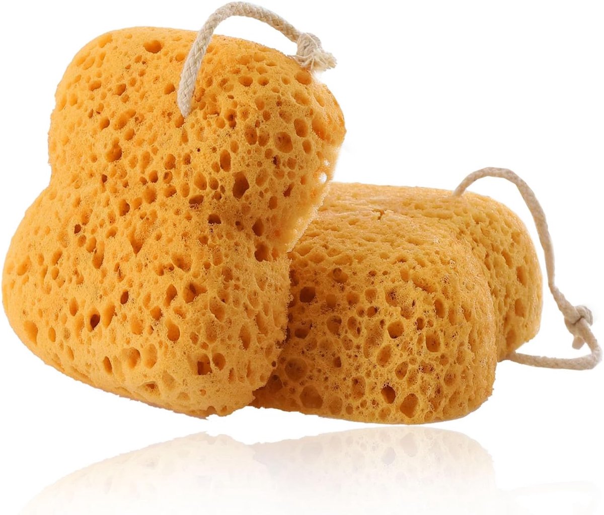 SnelShoppen - Natural Sea Sponge 2 Stuks Bad Sponsen - Exfoliërende Douche Spons voor Vrouwen en Mannen - Zachte Spons voor Gevoelige Huid - Rijke Sch