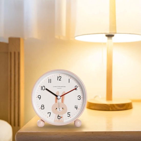 Thijox - Idota Kinderwekker Roze Konijn, Stil Lichtwekker voor Kinderen, Draagbare Batterijwekker voor Nachttafels, Perfect Cadeau voor Meisjes en Jon — afbeelding 4