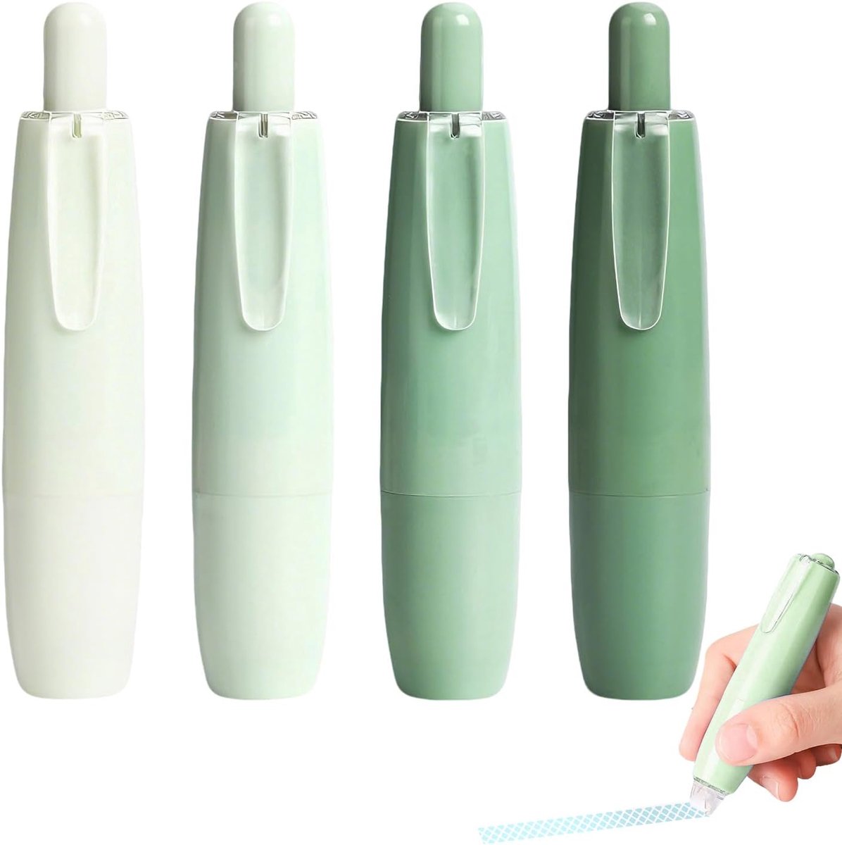SnelShoppen - Dubbelzijdig Plakband Dispenser voor Knutselen, Foto's, Journaling en Scrapbooking - Onmiddellijke Hechting, Groene Lijmstift voor Papie