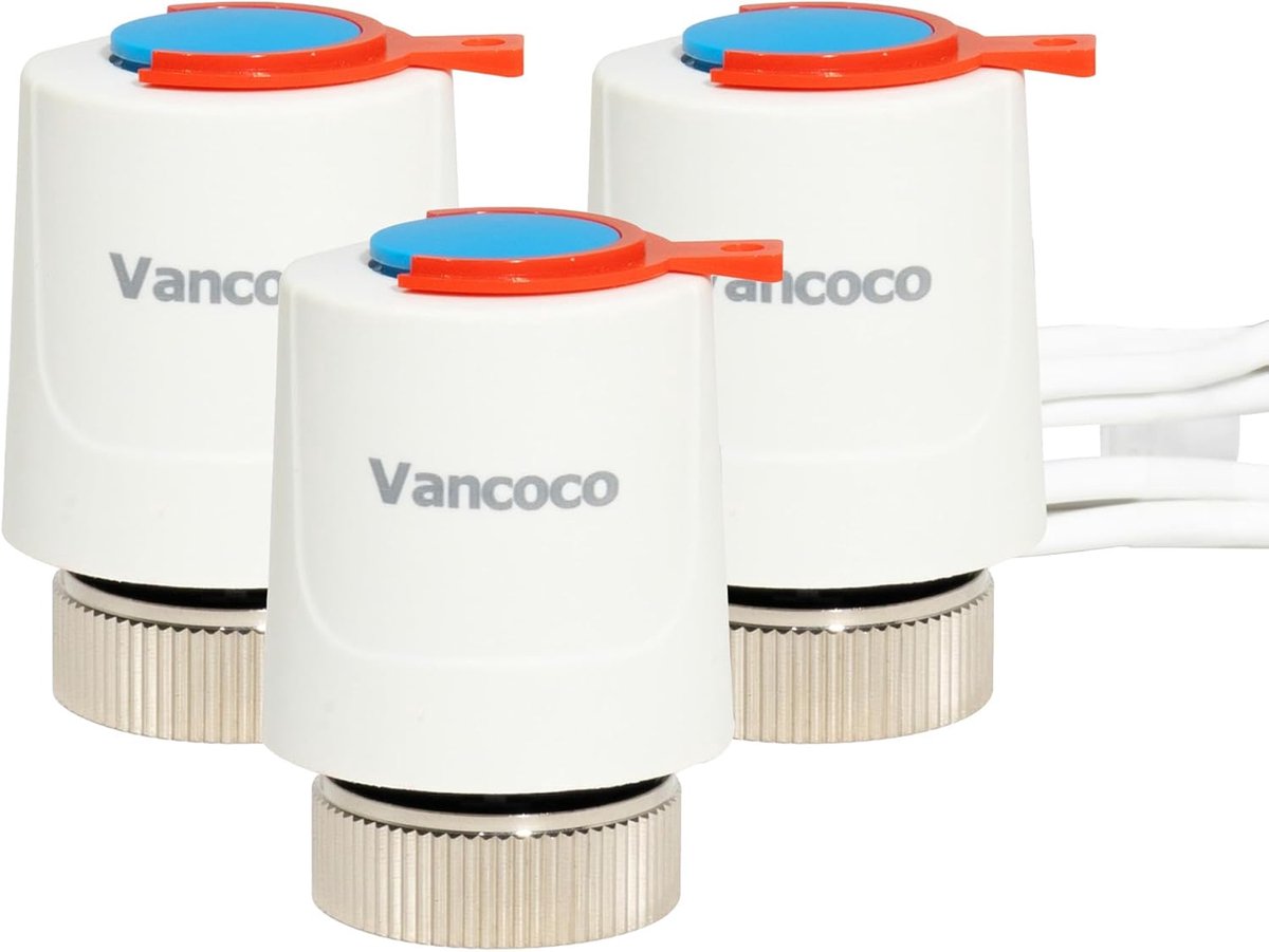SnelShoppen - 3 Stuks Ondervloerverwarming Aandrijving 230V M30 x 1.5 NC Sluitkracht | Thermische Regelmotor voor Ondervloerverwarming en Verwarmingsc