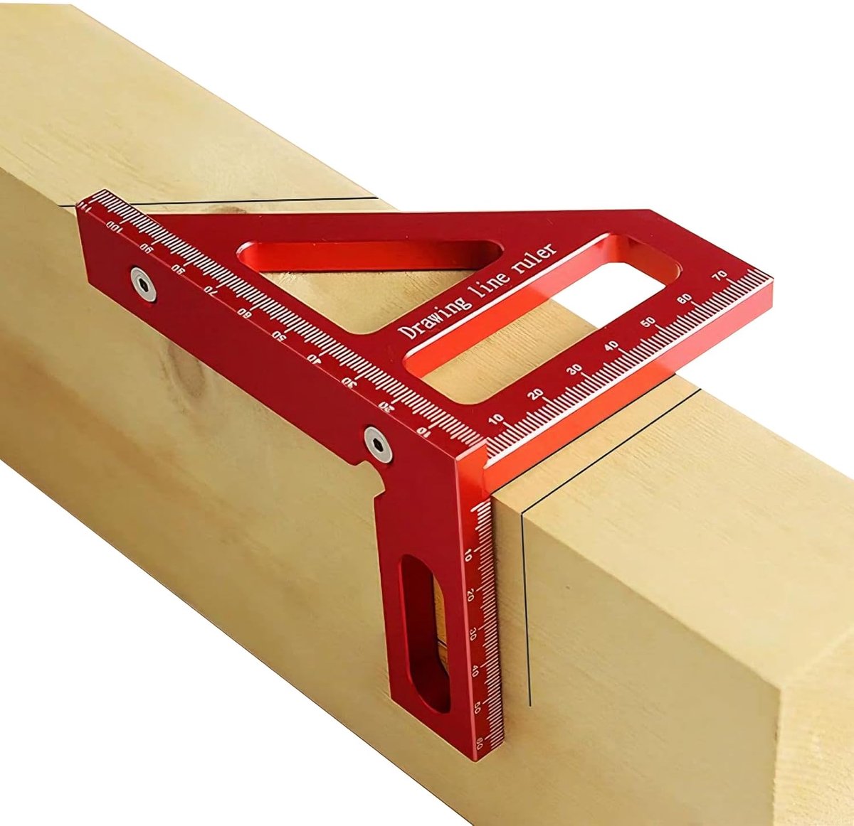 SnelShoppen - 3D Carpentry Angle - 45/90 Graden Houtbewerking Hoekmeter - Multifunctionele Aluminium Markeer Ruler voor Precisie Metingen