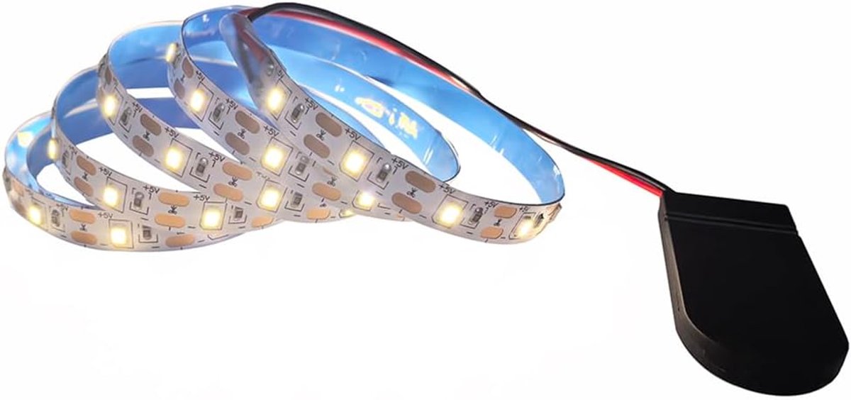 SnelShoppen - 2M Flexibele LED Strip 3528 60LEDs Natuurlijke Witte Verlichting - DC5V Button Batterij Aangedreven - Ideaal voor TV Achtergrondverlicht
