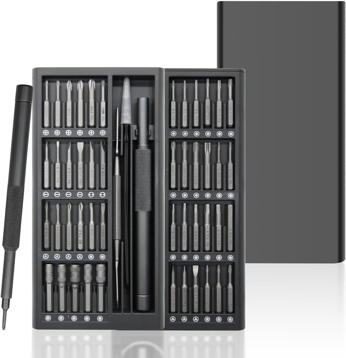 SnelShoppen - Precisie Schroevendraaier Set 50 in 1 - Mini Magnetische Schroevendraaiers voor iPhone, Ventilator, Bril, Camera, Schakelaar - Compleet