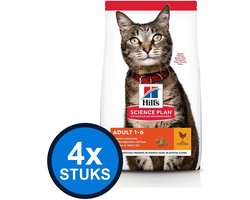 4x Hill's - Science Plan cat adult chicken 1,5kg - Kattenvoer - 1.5 kg