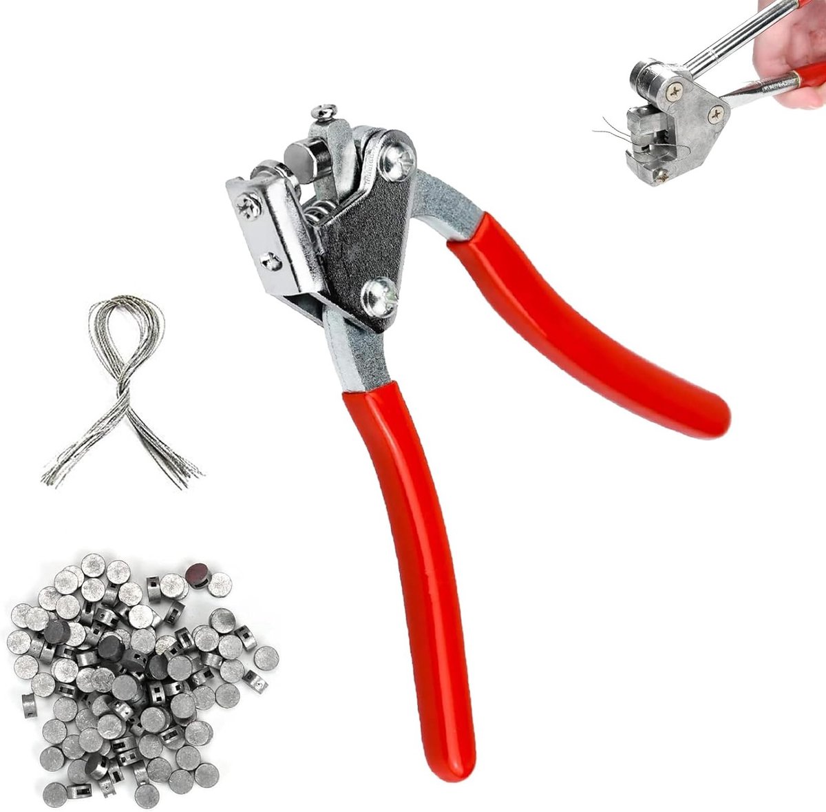Professionele Pliers Set voor Sealing, Inclusief 80 Stuks Stalen Draad en Rondseals voor Logistiek en Waterdichtheid