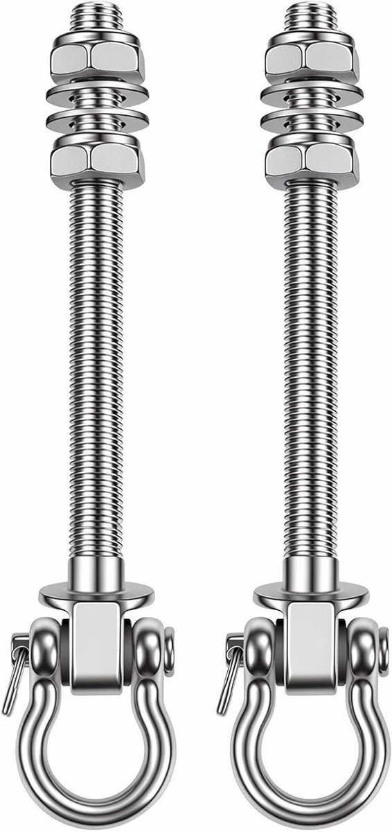 Schommelhaken voor houten balken - M10, zware hangmat en hangstoel ophangset, roestvrijstalen beugel voor binnen en buiten, 280 mm lengte