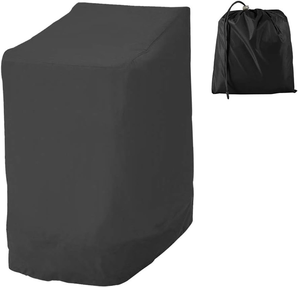 SnelShoppen - Stapelbare Tuinstoel Cover 210D Oxford Stof Waterproof - Zwarte Bescherming voor Tuin Balkon - UV en Regen Bescherming 114 x 85 x 65 cm