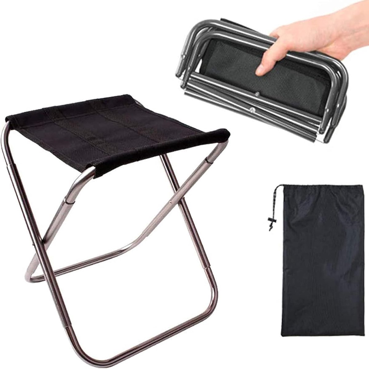 SnelShoppen - Camping Vouwstoelen - Ultralichte Opvouwbare Stoel - Aluminium & Oxford Stof - Draagbaar - Ideaal voor Kamperen, Hiken, Vissen en BBQ -