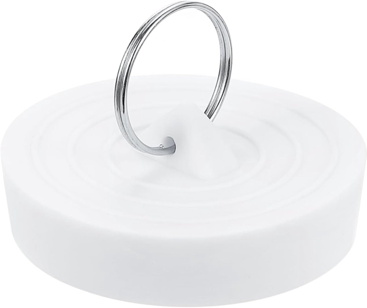 SnelShoppen - Rubber Afvoerplug - Badkamer Afvoerstopper 53-55mm - Inclusief Hanghaak - Wit - Voor Keuken, Badkamer, Waskamer