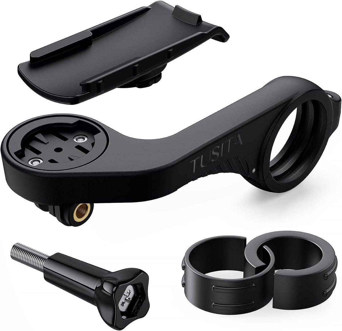 SnelShoppen - TUSITA Fiets Houder Voor Garmin GPS - Voor 25.4mm & 31.8mm Stuur - Compatibel Met Edge, GPSMAP, Rino, Oregon, eTrex, Astro - Duurzaam &