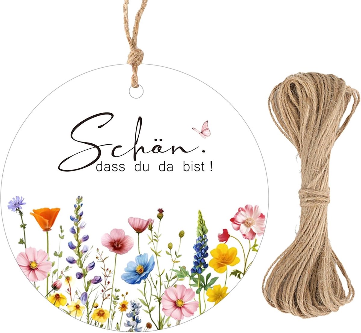 SnelShoppen - Gift Tags 50 Stuks - Ronde Labels 5.5 cm met Jute Koord - Perfect voor Feestjes, Cadeaus en Decoratie - Duurzaam en Stijlvol