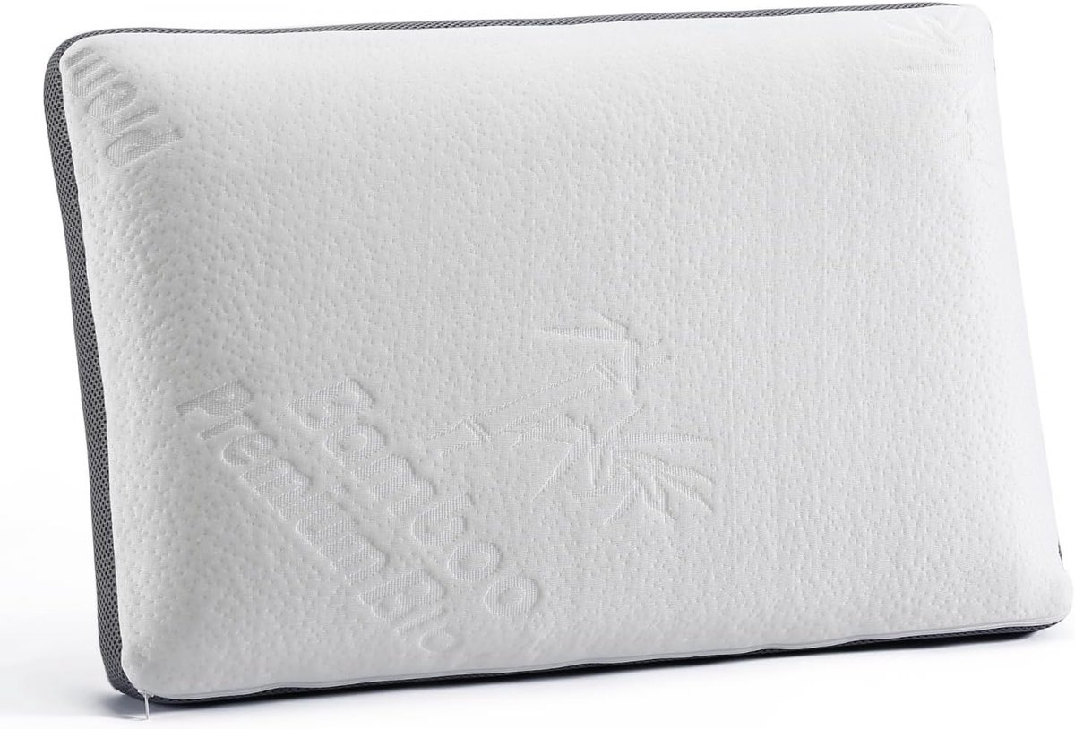 SnelShoppen - Ergonomisch Bamboo Geheugenfoam Hoofdkussen HG-3D6040 - Aanpasbaar Slaapcomfort - Ondersteuning voor Nek en Hoofd - Geschikt voor Alle S