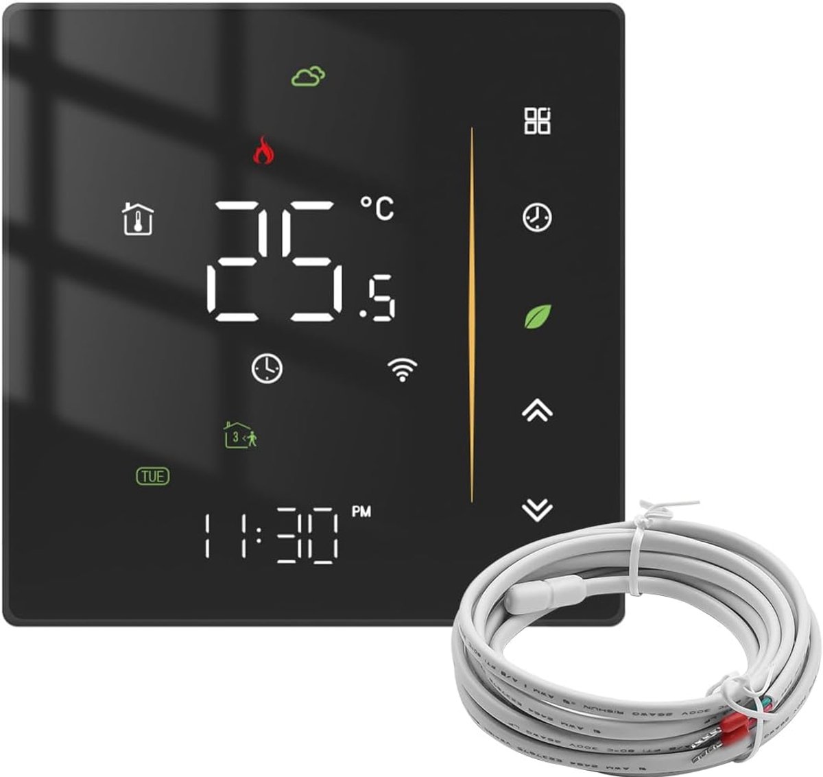 SnelShoppen - Draadloze Wi-Fi Thermostaat voor Vloerverwarming, Programmeerbaar, 16A, Compatibel met Alexa en Tuya Smart Life, Energiezuinig voor Thui