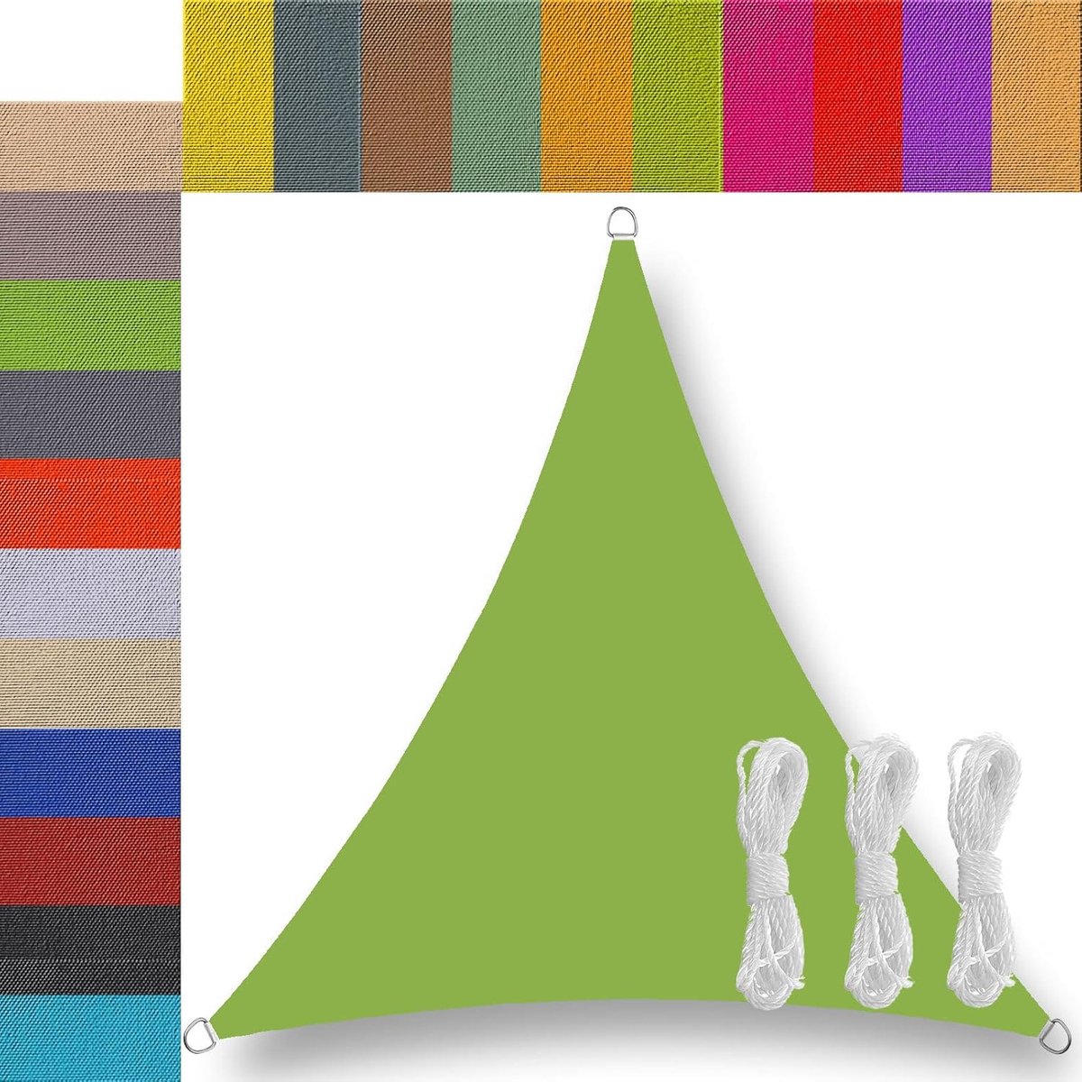 SnelShoppen - Driehoekige Zonwering - Waterdicht - 1.60 x 1.60 x 1.60 m - Balkon Schaduwdoek - 95% UV Bescherming - Windbescherming - Tuin, Patio, Cam