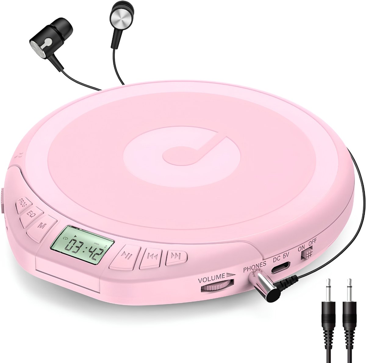 SP® CD Speler Draagbare - Draagbare Bluetooth CD Speler - CD Speler - Roze - 24cm x 18cm x 6cm
