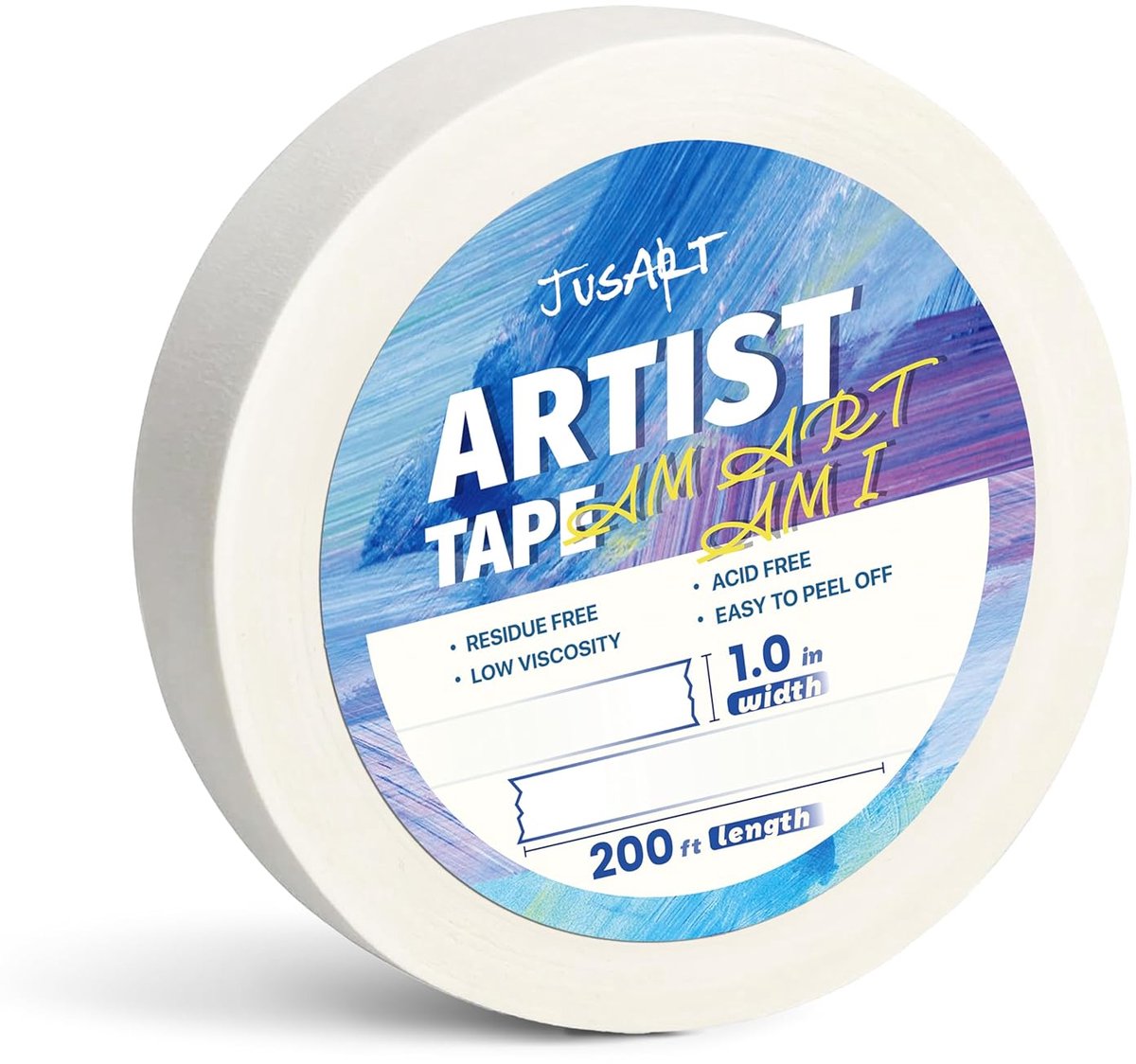 SnelShoppen - Artist Tape voor Waterverf Papier, 1 Inch Breed, 60 m Lang, Wit Maskeringstape voor Schilderen, Acid-Free, Licht Plakband voor Framing e