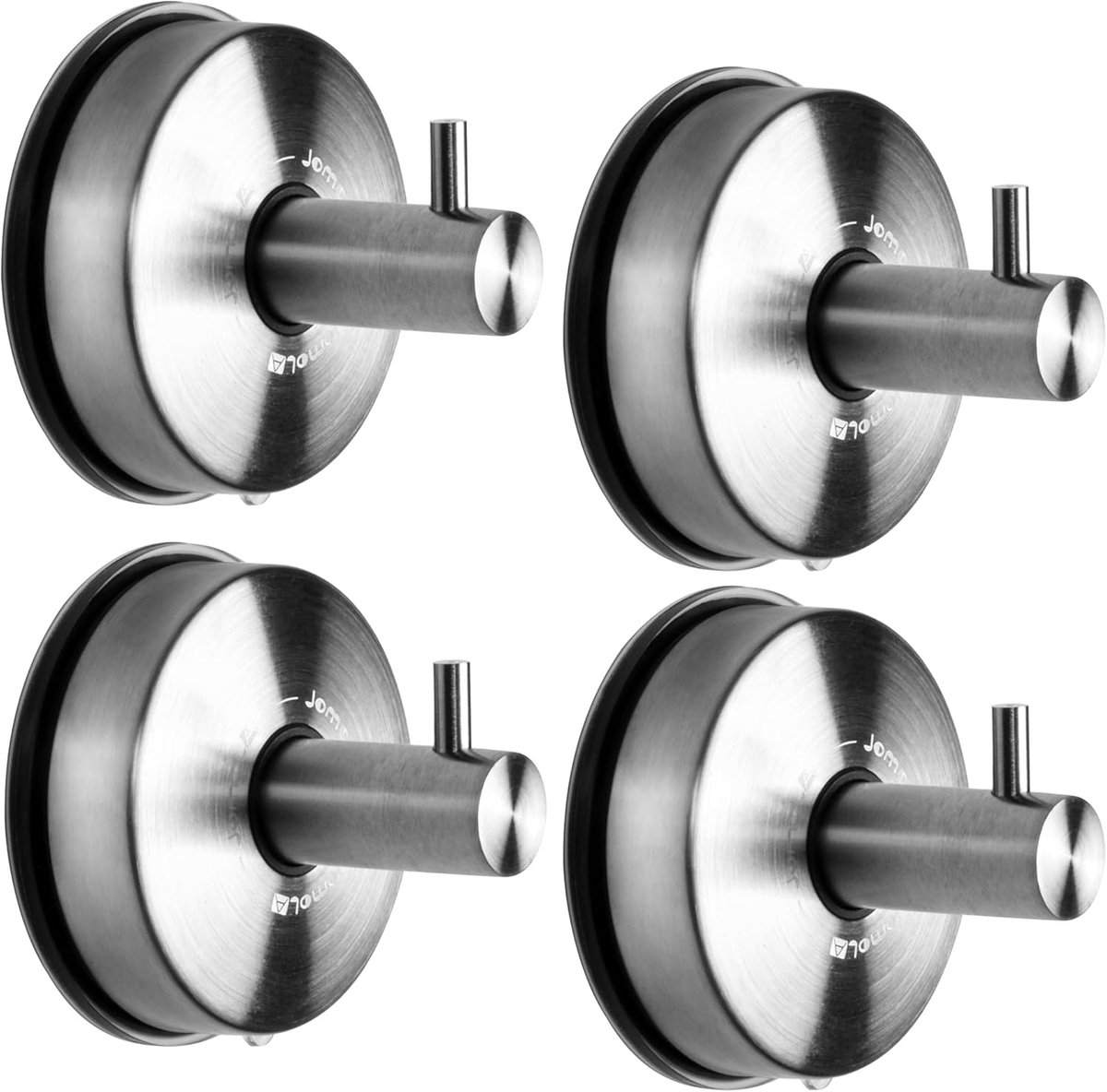 SnelShoppen - 4x RVS Suction Cup Hangers - Waterdichte Badkamer Haken - Sterke Zuignappen voor Handdoeken en Keukenaccessoires - Corrosiebestendig en