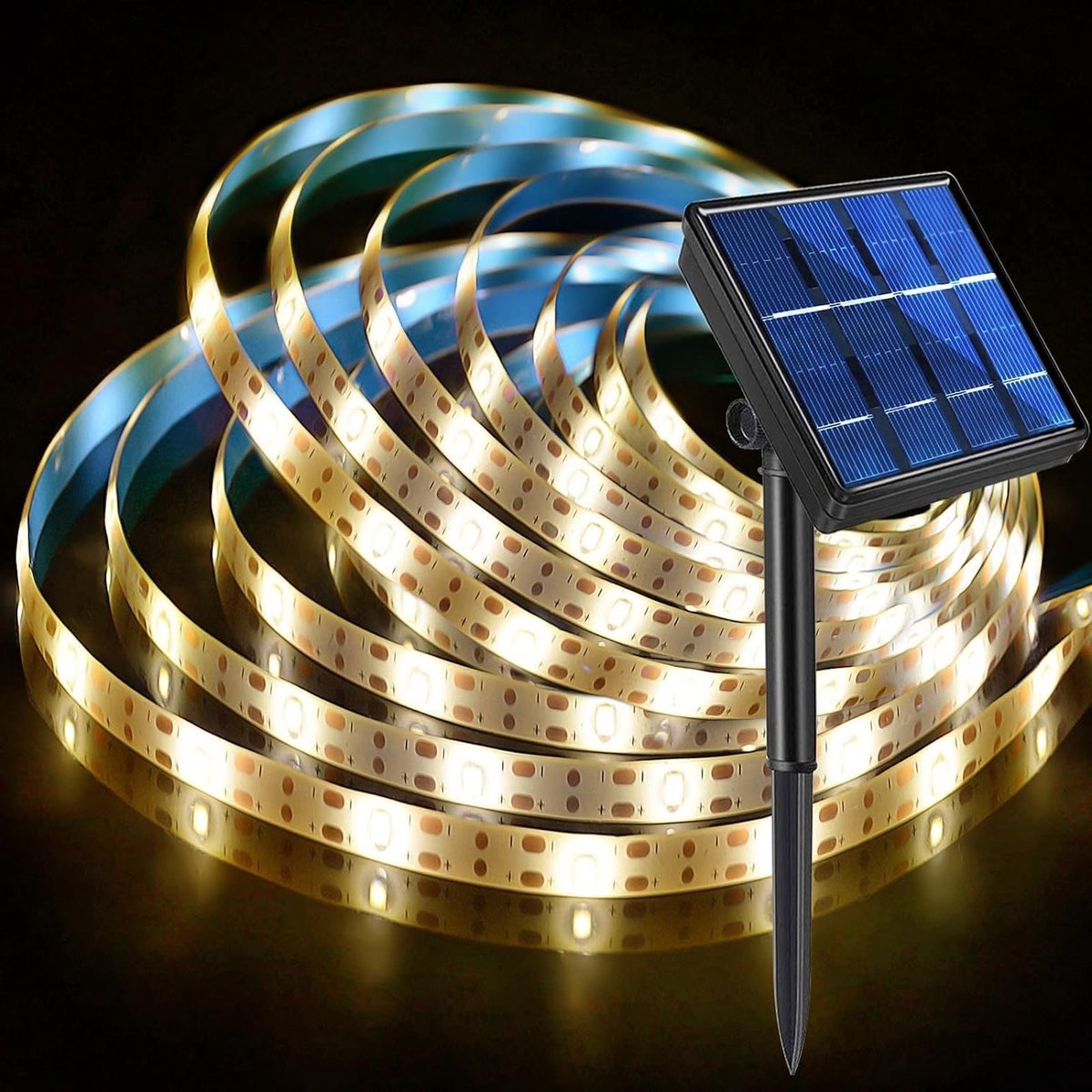 Flexibele Solar LED Strip 3 m Warm Wit 3000 K - 90 Waterdichte LED Lichten voor Balkon, Tuin en Trapdecoratie