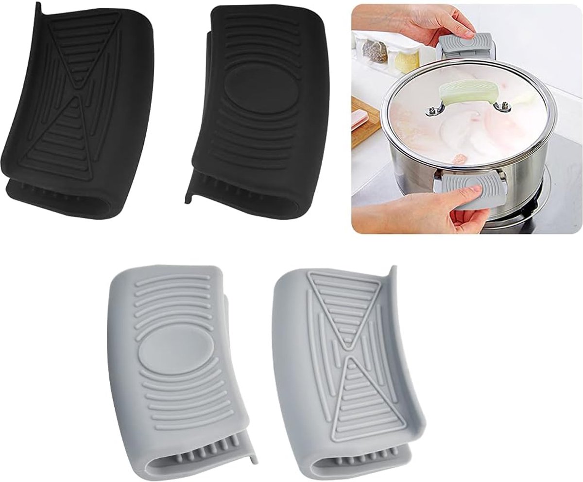 SnelShoppen - Silicone Handvatten voor Pannen, Warmtebestendig, Antislip Klemhandgrepen, Silicone Pan Handschoenen, Warmtebescherming voor Oven Schale