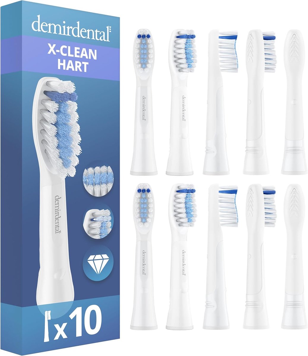 SnelShoppen - 10 Stuks Vervangende Borstelkoppen voor Oral-B Pulsonic - Extra Schoonmaak Effect met Diamantvormige Filamenten - Ideaal voor Verwijdere