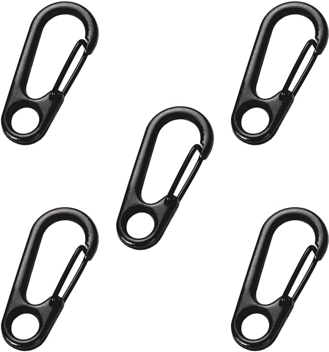 SnelShoppen - 5 Stuks Mini Carabiner Haakjes - Sleutelhanger - Hoge Kwaliteit Zinc Alloy - Ideaal voor Camping, Reizen, Hiken en Rugzakken