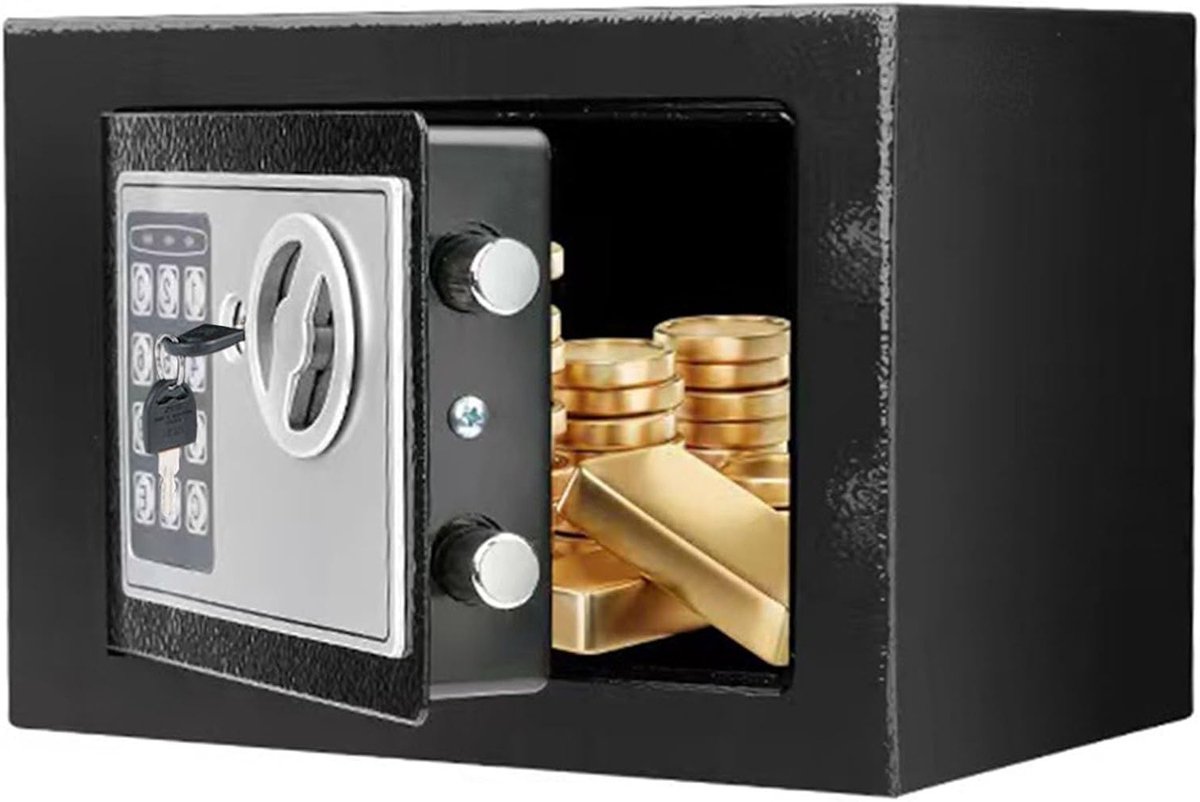 Compacte Veiligheidsbox 6.6L voor Thuis, Digitale Kluis voor Geld en Documenten, Beveiligde Opslag voor Sieraden en Waardevolle Spullen