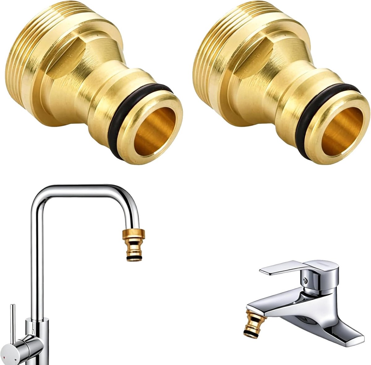SnelShoppen - Hose Adapter voor Tuin en Keuken - Duurzame Slangverbinding met Draad - Koper Aluminium - Corrosiebestendig en Warmtebestendig - Eenvoud