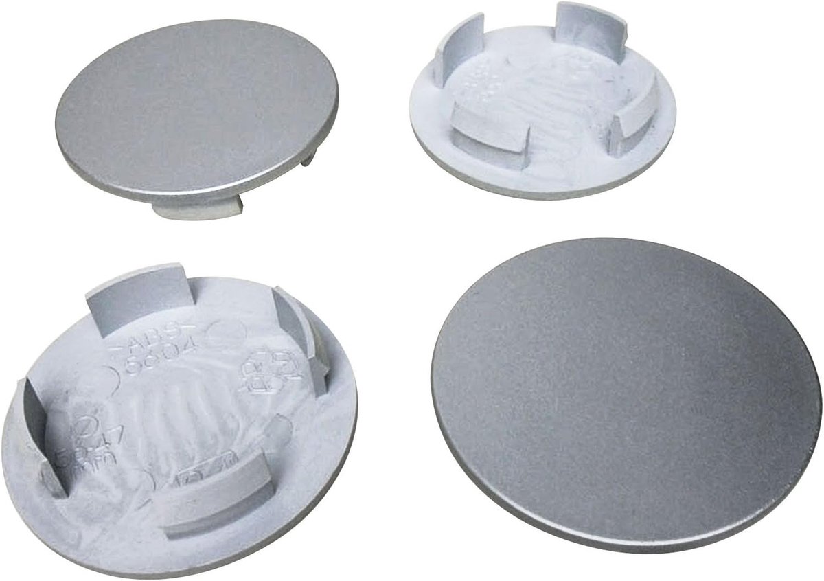 SnelShoppen - 4 x Universele Hub Caps 56 mm / 46 mm Grijs - Hoogwaardige ABS Plastic Deksel voor Velgen - Perfect voor Auto's en Vrachtwagens