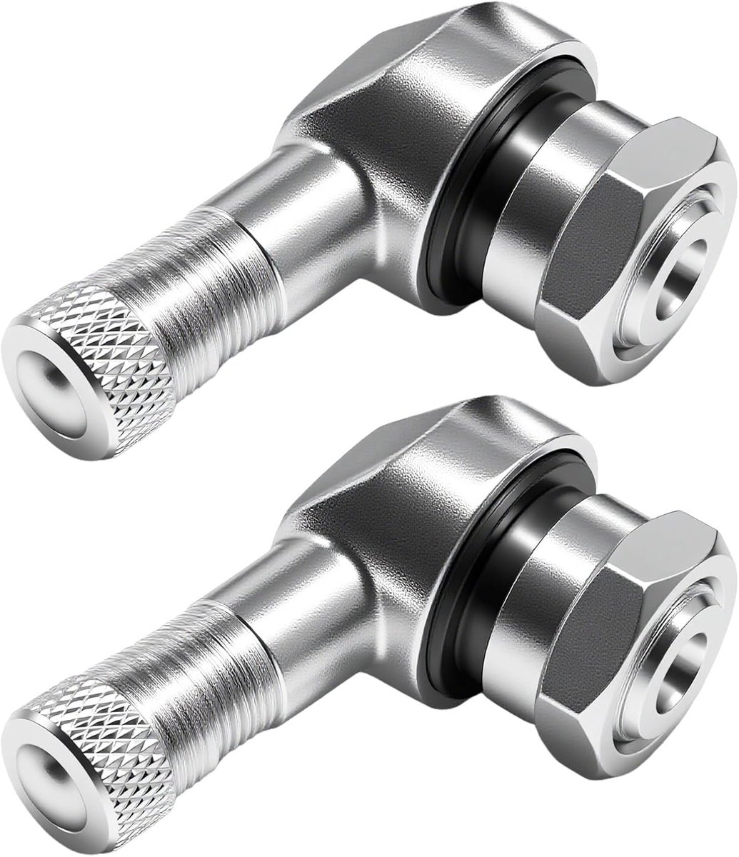 SnelShoppen - Set van 2 Motorfiets Ventielen 90 Graden Hoekadapter voor Tubeless Fietsen Aluminium Ventieldoppen 11,3 mm Diameter