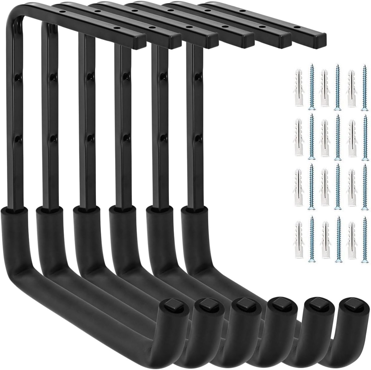 SnelShoppen - Ceiling Mounted Garage Hooks - Overhead Garage Storage Rack - Multifunctionele Ladder Hangers voor Hout, Fietsen en Gereedschap (9.45 x