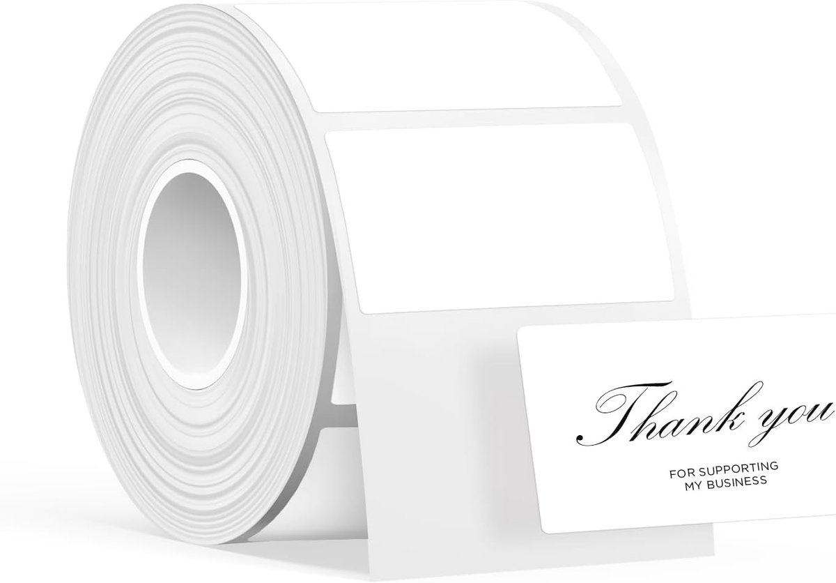 SnelShoppen - Zelfklevende Thermische Label Tape 50mm x 30mm, 250 Stuks/Rol, Waterproof, Oliebestendig, Sterke Hechting voor Thuis, School, Kantoor en