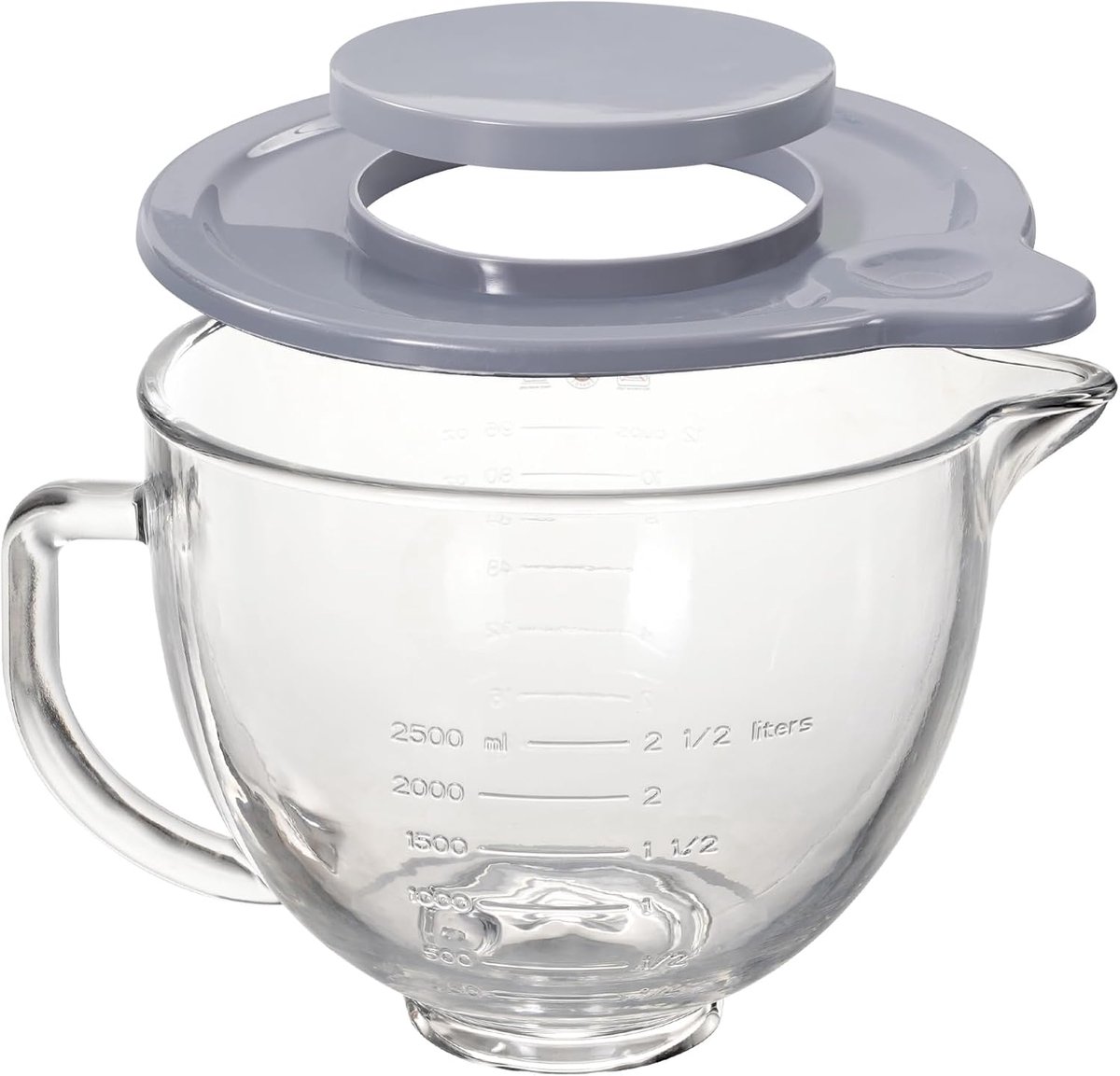 SnelShoppen - Glas Mengkom voor Keukenmachine 4.3-4.8L - Vervangende Kom voor Artisan Mixer - Grote Capaciteit - Eenvoudig Schoonmaken - Perfect voor