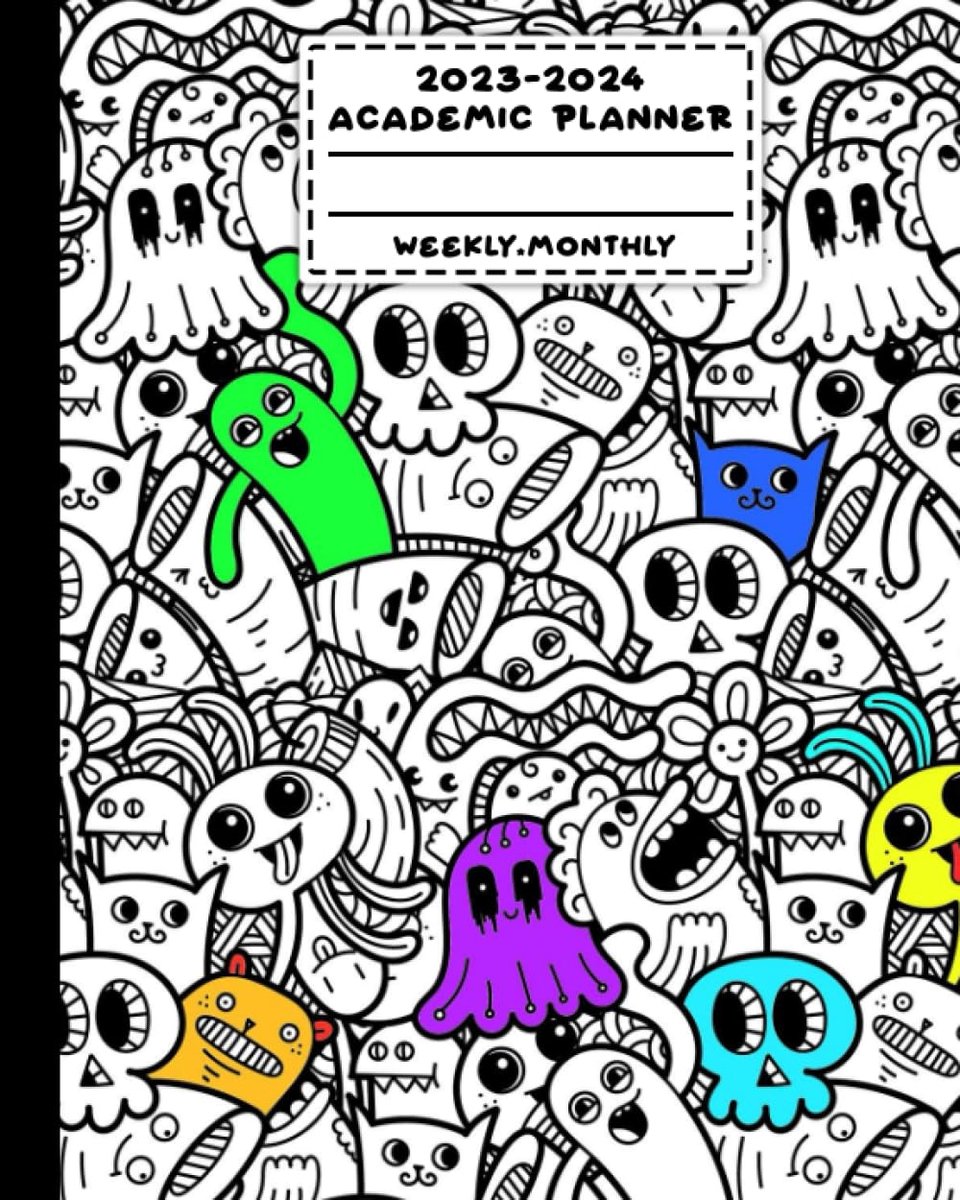 SnelShoppen - 2023-2024 Academische Planner voor Kinderen en Tieners, Schattige en Creepy Monster Themed Agenda, Met Wekelijkse en Maandelijkse Overzi