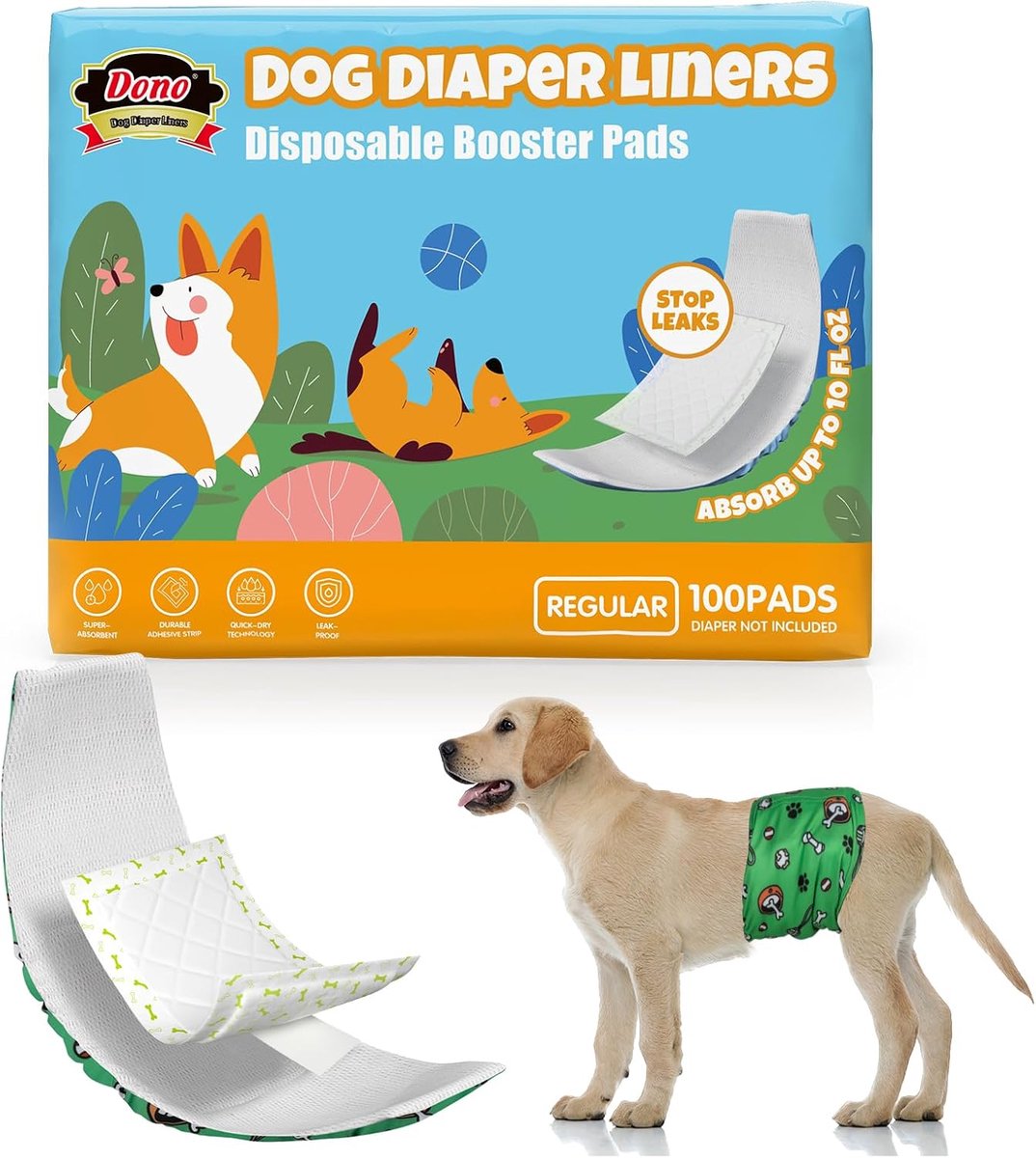 SnelShoppen - 100 Stuks Disposable Hondendrogediaper Pads voor Honden - Super Absorberend, Zacht en Sneldrogend - Ideaal voor Incontinentie, Drachtige